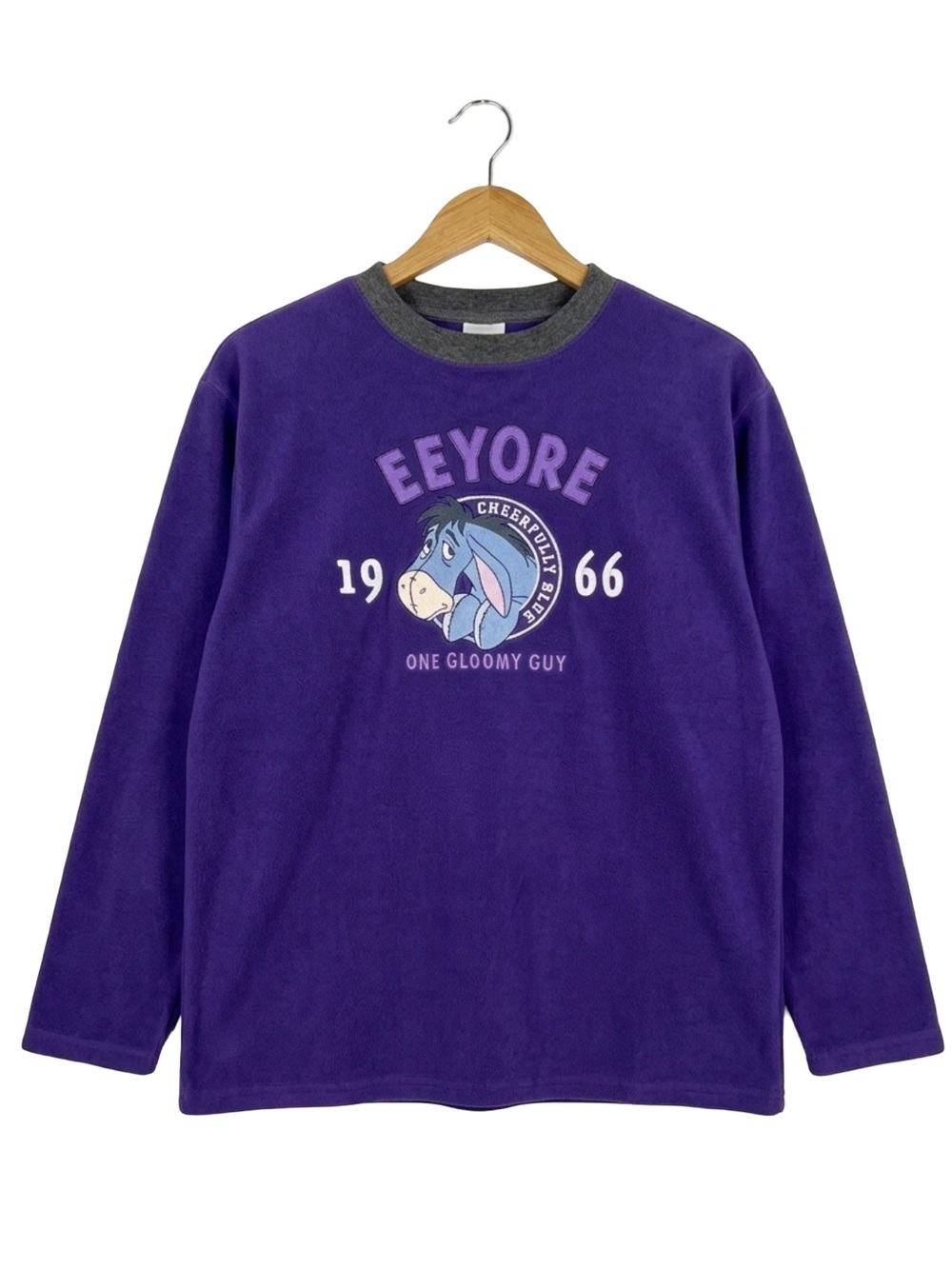 Vintage Disney Eeyore Fleece Sweatshirt Purple Embroidered Crewneck XL cozy - Picture 2 of 7